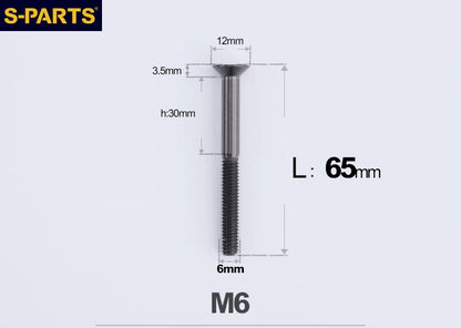 SPARTS M6×10–65mm Titanium Torx Countersunk Bolts for Motorcycle Frames
