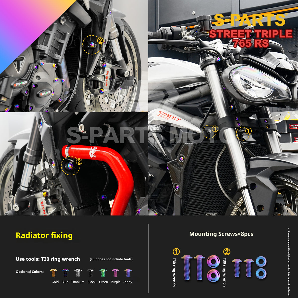SPARTS Titanium Screw Set for Triumph Street Triple RS –CNC Titanium Upgrade Kit
