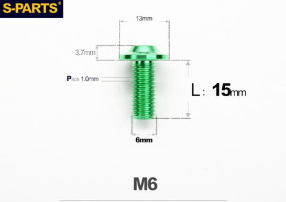 SPARTS A3 M6 D13 Titanium Button Head Bolts for Motorcycle Upgrades