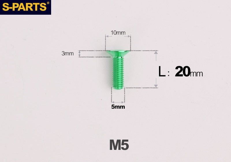 SPARTS M5×8-50mm Countersunk Titanium Alloy Bolt
