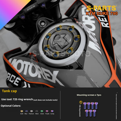 SPARTS TC4 Titanium Bolt Kit Compatible with KTM DUKE 790 – Full Motorcycle Fastener Upgrade