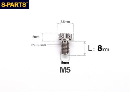 SPARTS M5×6-95mm Standard Head Screw Titanium Bolt for Motorcycle Modification