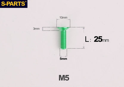 SPARTS M5×8-50mm Countersunk Titanium Alloy Bolt