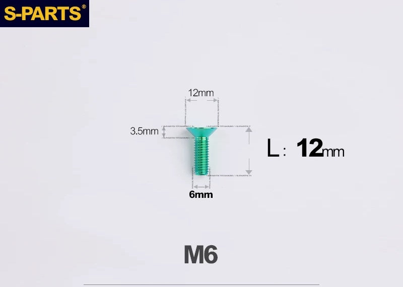 SPARTS M6×10–65mm Titanium Torx Countersunk Bolts for Motorcycle Frames
