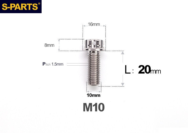 SPARTS M10 P1.5 L15-120 A3 Series Titanium Bolt – Standard Head