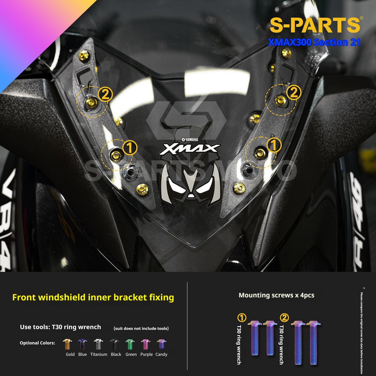 SPARTS Titanium Bolt Kit for 2021 Yamaha XMAX 300 Motorcycle Upgrade