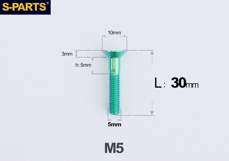 SPARTS M5×8-50mm Countersunk Titanium Alloy Bolt