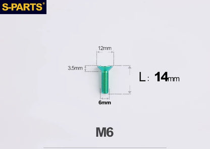 SPARTS M6×10–65mm Titanium Torx Countersunk Bolts for Motorcycle Frames