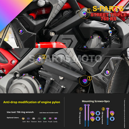 SPARTS Titanium Screw Set for Triumph Street Triple RS –CNC Titanium Upgrade Kit