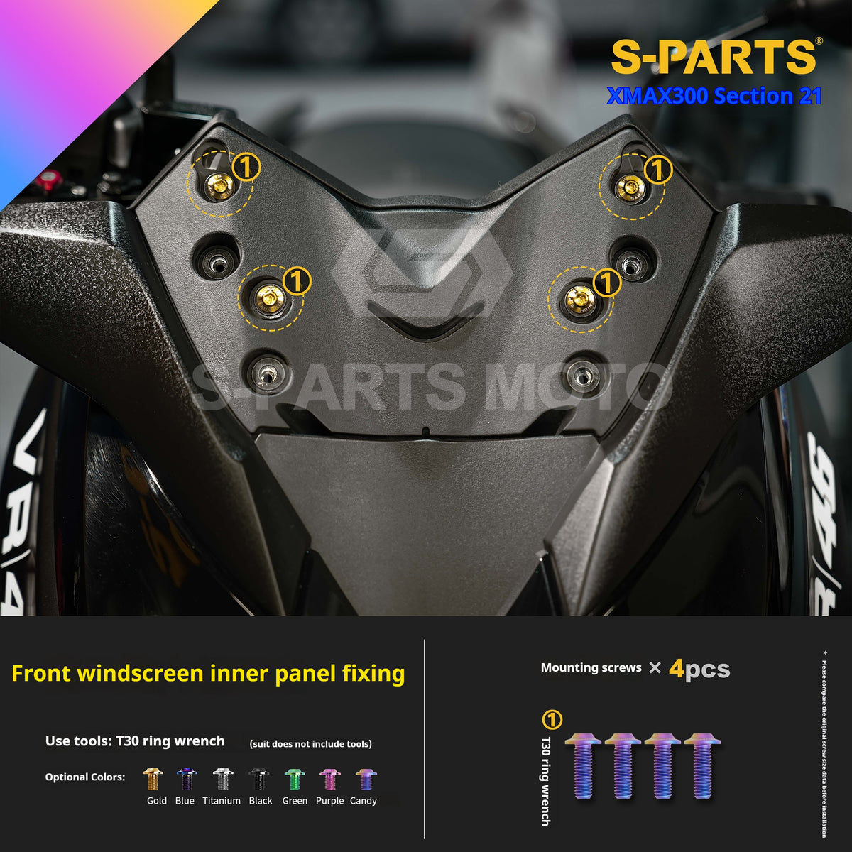 SPARTS Titanium Bolt Kit for 2021 Yamaha XMAX 300 Motorcycle Upgrade