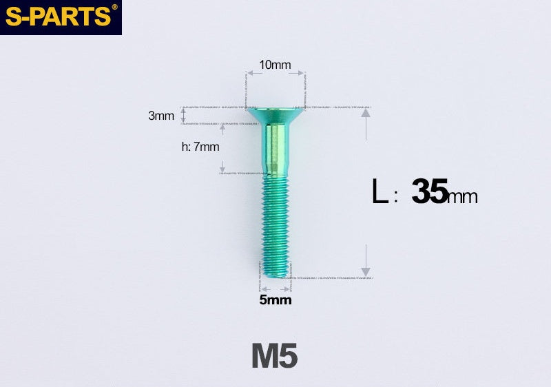 SPARTS M5×8-50mm Countersunk Titanium Alloy Bolt