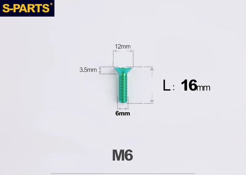 SPARTS M6×10–65mm Titanium Torx Countersunk Bolts for Motorcycle Frames