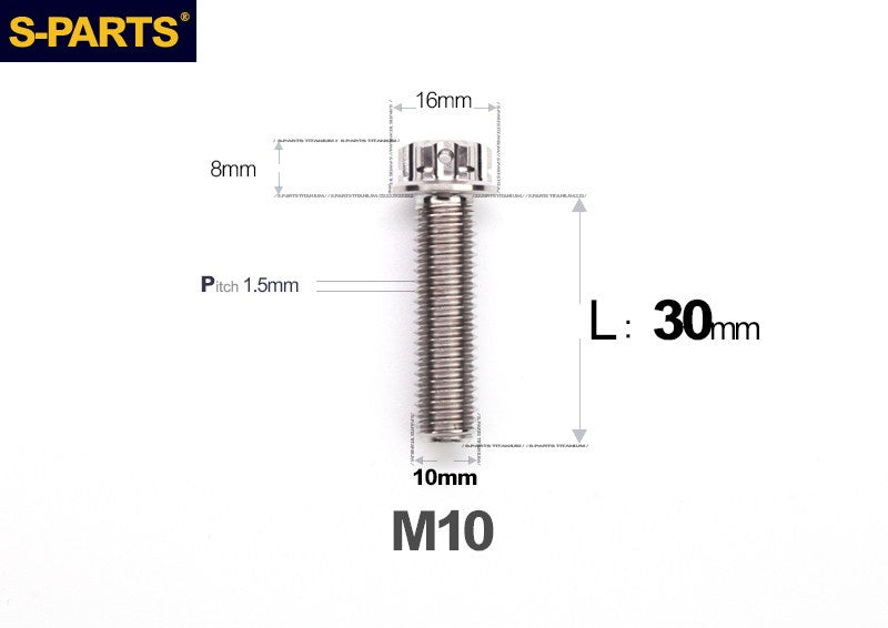 SPARTS M10 P1.5 L15-120 A3 Series Titanium Bolt – Standard Head