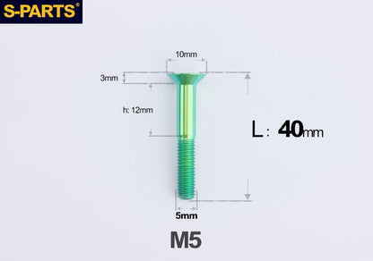 SPARTS M5×8-50mm Countersunk Titanium Alloy Bolt