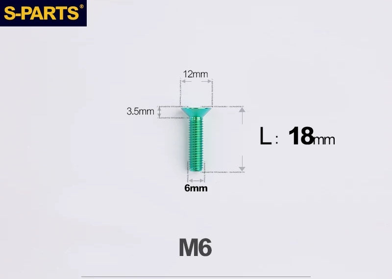 SPARTS M6×10–65mm Titanium Torx Countersunk Bolts for Motorcycle Frames