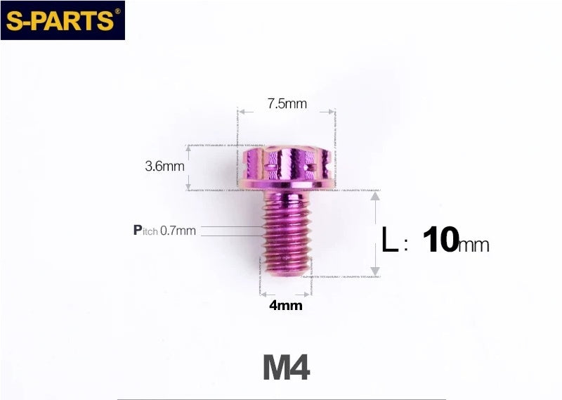SPARTS M4 ×6 –50mm Titanium Torx Flange Head Bolts