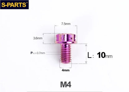 SPARTS M4 ×6 –50mm Titanium Torx Flange Head Bolts