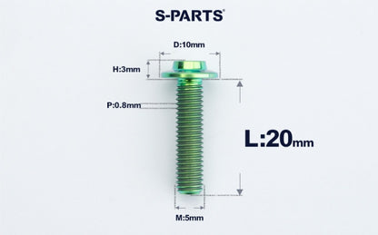 SPARTS A3 M5×L6-50 D10 Titanium Button Head Bolt for Motorcycle & Bicycle Lightweight Custom Fasteners