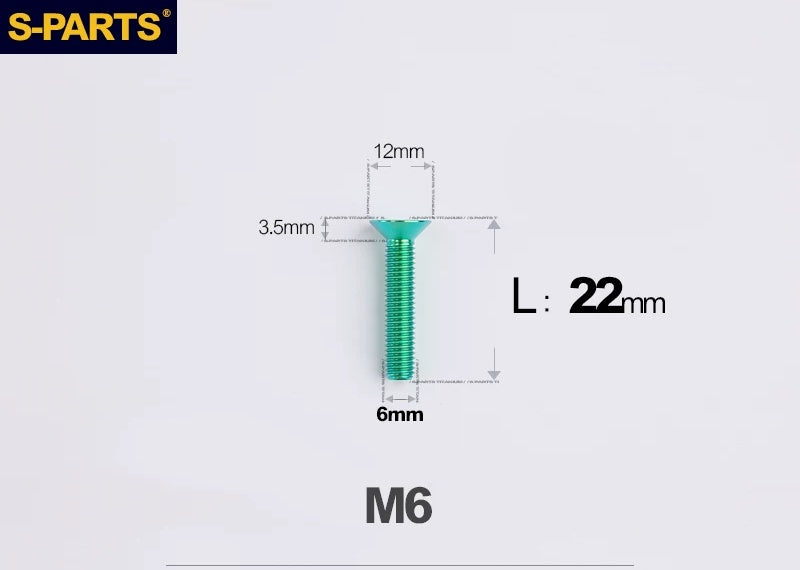 SPARTS M6×10–65mm Titanium Torx Countersunk Bolts for Motorcycle Frames