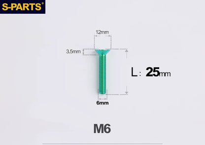 SPARTS M6×10–65mm Titanium Torx Countersunk Bolts for Motorcycle Frames