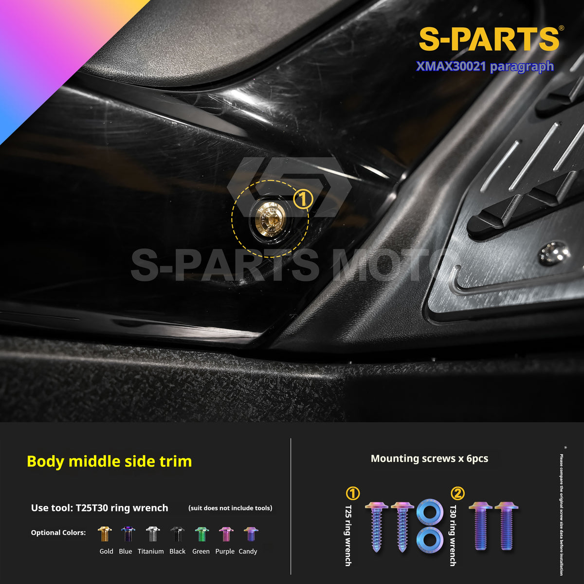 SPARTS Titanium Bolt Kit for 2021 Yamaha XMAX 300 Motorcycle Upgrade