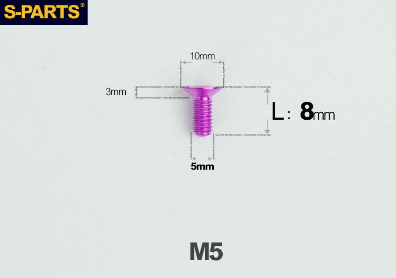 SPARTS M5×8-50mm Countersunk Titanium Alloy Bolt