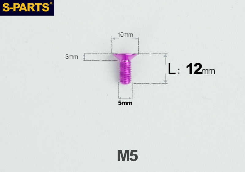 SPARTS M5×8-50mm Countersunk Titanium Alloy Bolt