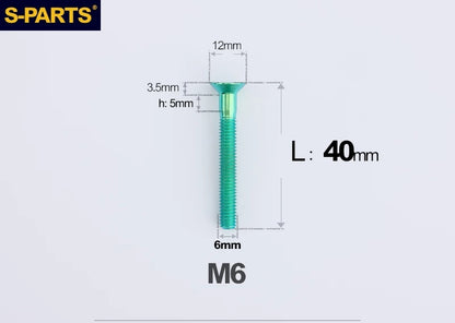 SPARTS M6×10–65mm Titanium Torx Countersunk Bolts for Motorcycle Frames