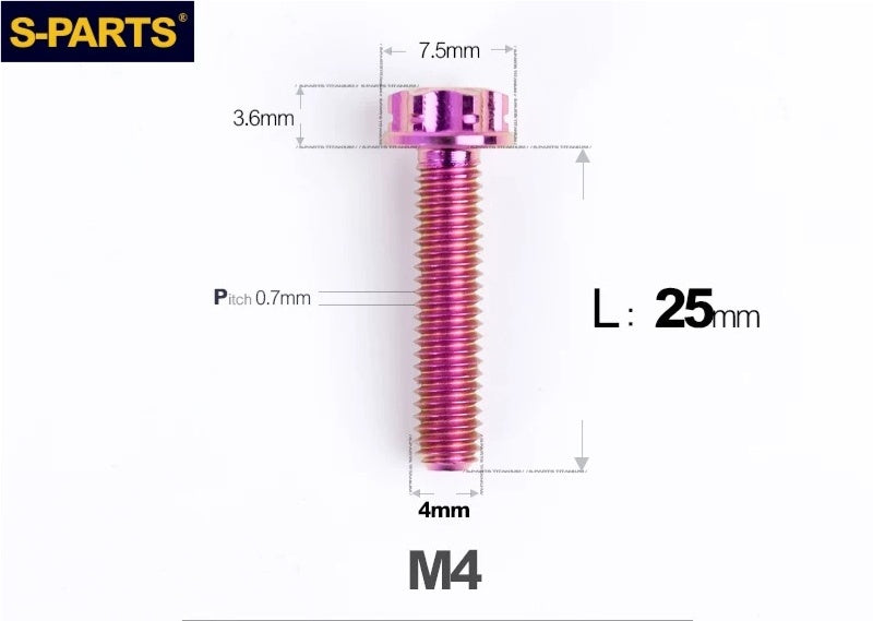 SPARTS M4 ×6 –50mm Titanium Torx Flange Head Bolts