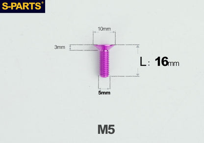 SPARTS M5×8-50mm Countersunk Titanium Alloy Bolt