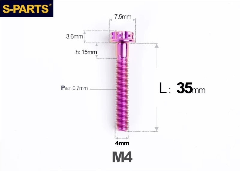 SPARTS M4 ×6 –50mm Titanium Torx Flange Head Bolts