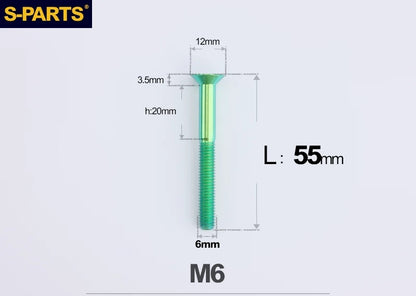 SPARTS M6×10–65mm Titanium Torx Countersunk Bolts for Motorcycle Frames