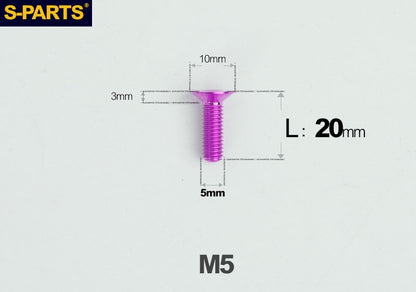 SPARTS M5×8-50mm Countersunk Titanium Alloy Bolt