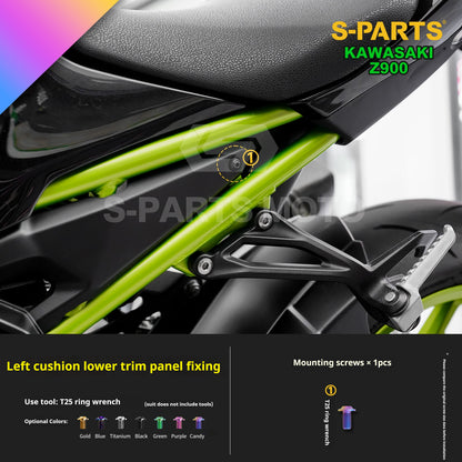 SPARTS TC4 Titanium Bolt Kit for Kawasaki Z900 2021 | Motorcycle Titanium Bolt Upgrade