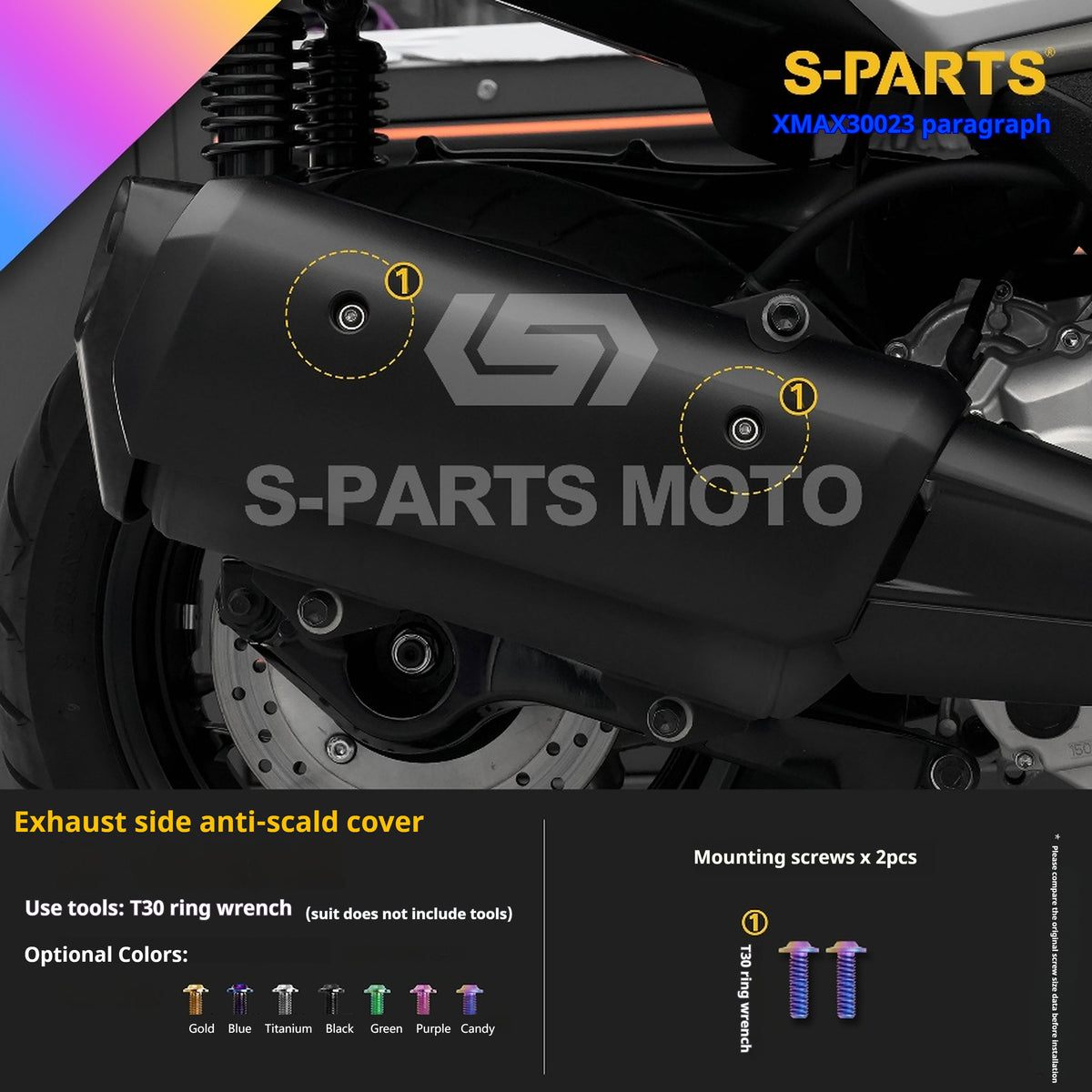 SPARTS Titanium Bolt Set for 2023 XMAX300 | Yamaha Motorcycle Titanium Bolt Upgrade