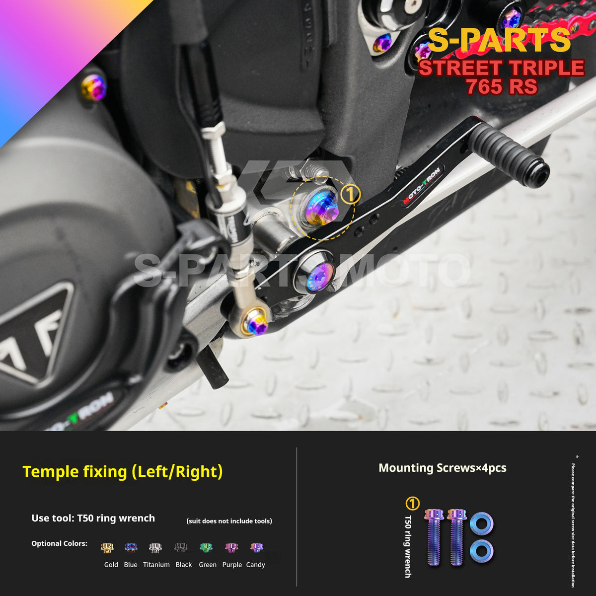 SPARTS Titanium Screw Set for Triumph Street Triple RS –CNC Titanium Upgrade Kit