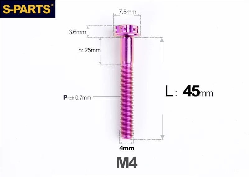 SPARTS M4 ×6 –50mm Titanium Torx Flange Head Bolts
