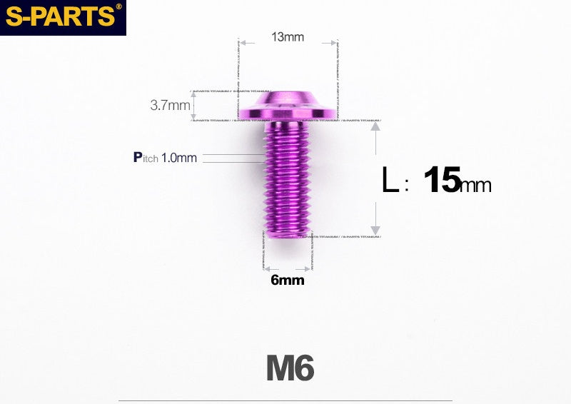 SPARTS A3 M6 D13 Titanium Button Head Bolts for Motorcycle Upgrades
