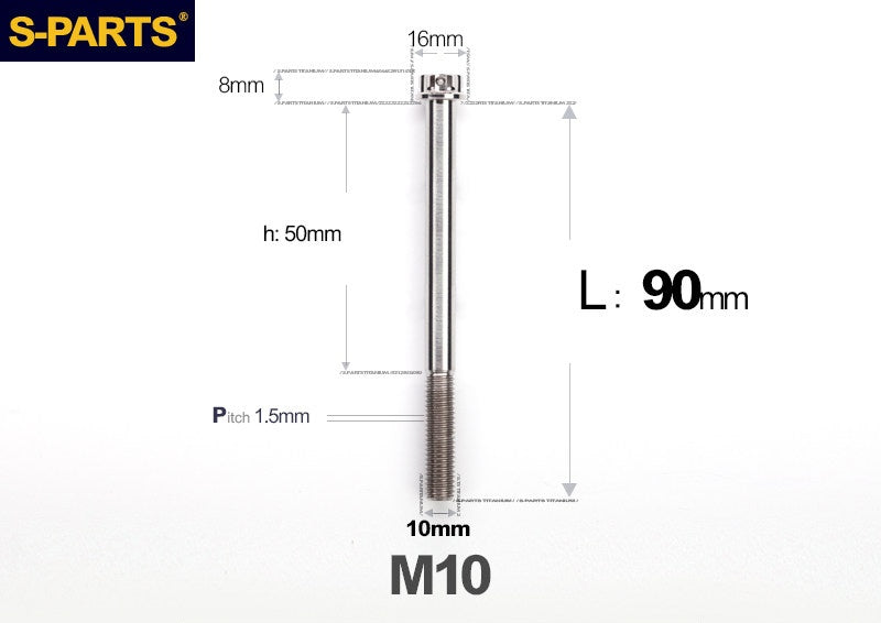 SPARTS M10 P1.5 L15-120 A3 Series Titanium Bolt – Standard Head