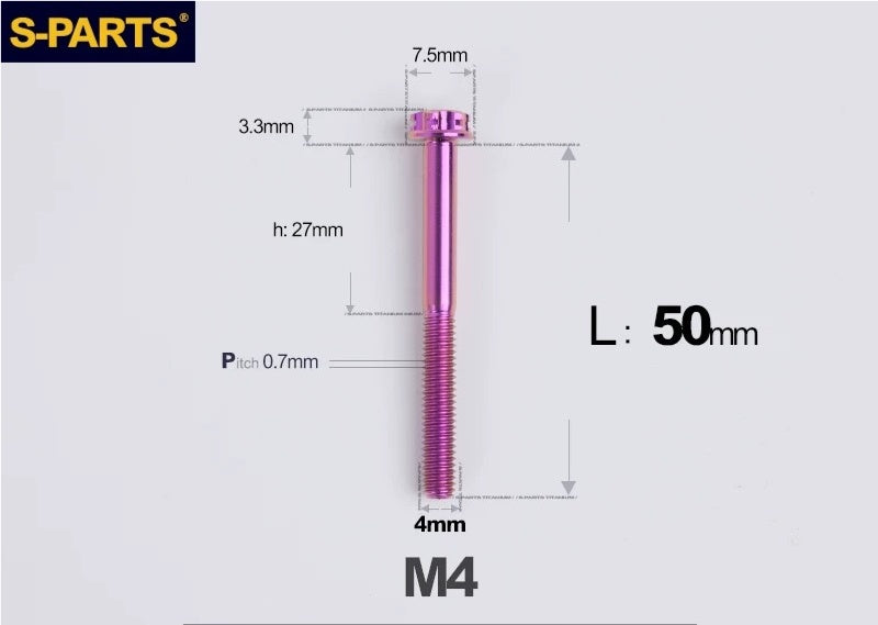 SPARTS M4 ×6 –50mm Titanium Torx Flange Head Bolts