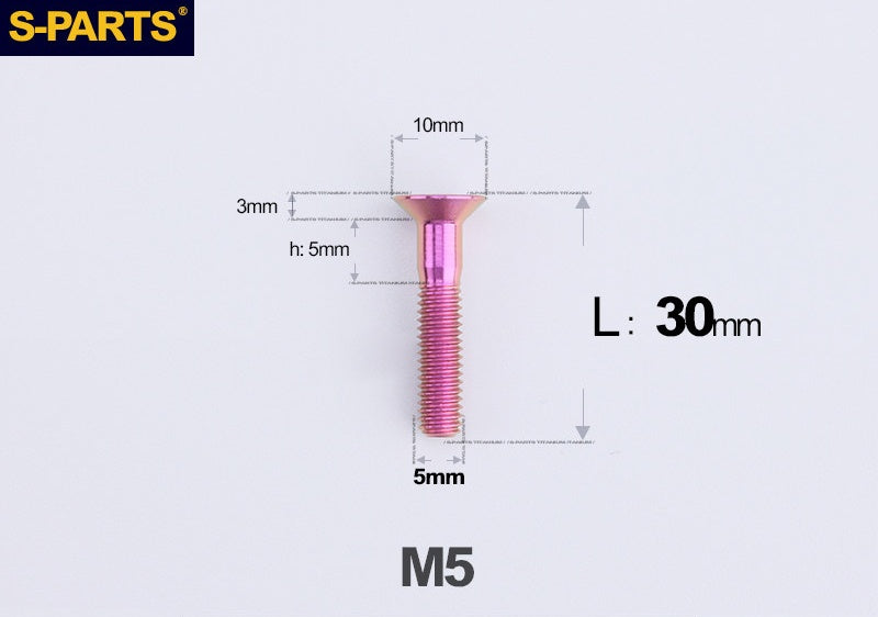 SPARTS M5×8-50mm Countersunk Titanium Alloy Bolt