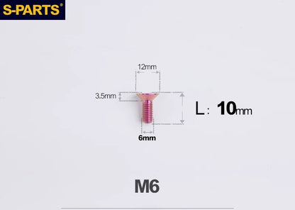 SPARTS M6×10–65mm Titanium Torx Countersunk Bolts for Motorcycle Frames