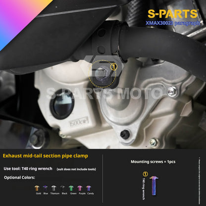 SPARTS Titanium Bolt Set for 2023 XMAX300 | Yamaha Motorcycle Titanium Bolt Upgrade