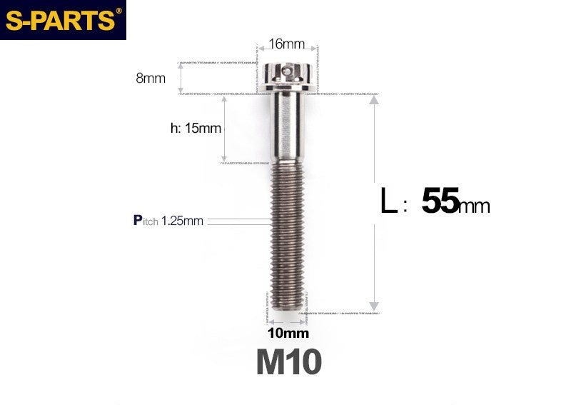 SPARTS M10 L12-120mm P1.25 A3 Series Standard Head Titanium Bolt |  Motorcycle  Upgrade