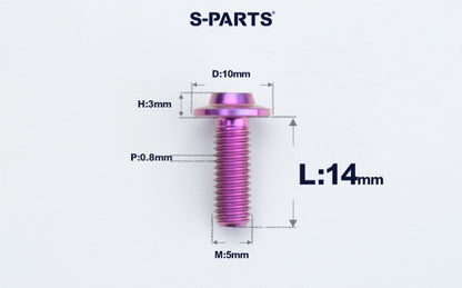 SPARTS A3 M5×L6-50 D10 Titanium Button Head Bolt for Motorcycle & Bicycle Lightweight Custom Fasteners