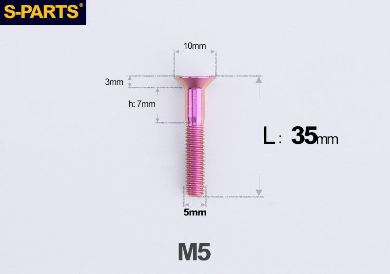 SPARTS M5×8-50mm Countersunk Titanium Alloy Bolt