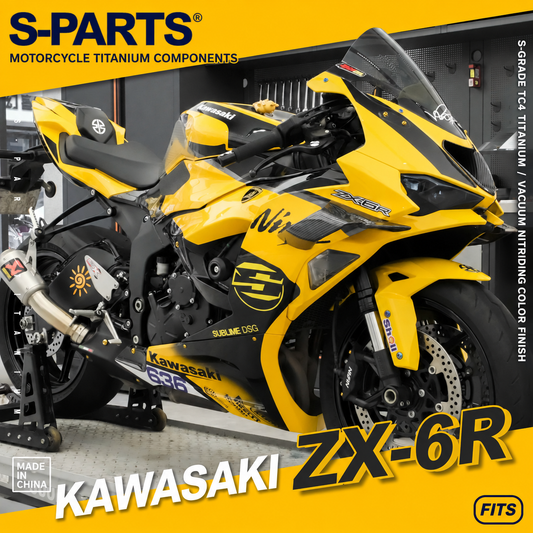 SPARTS Motorcycle Titanium Bolt Upgrade – S-Grade TC4 Bolt Kit for Kawasaki ZX-6R