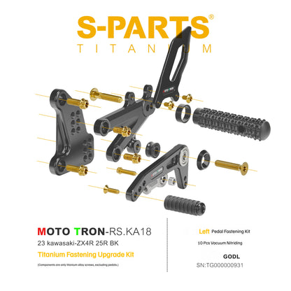 SPARTS Titanium Rearset Bolts for Kawasaki ZX-4R MOTO TRON