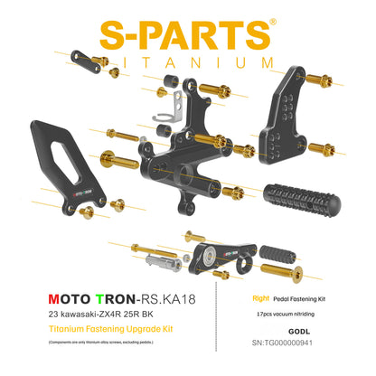SPARTS Titanium Rearset Bolts for Kawasaki ZX-4R MOTO TRON