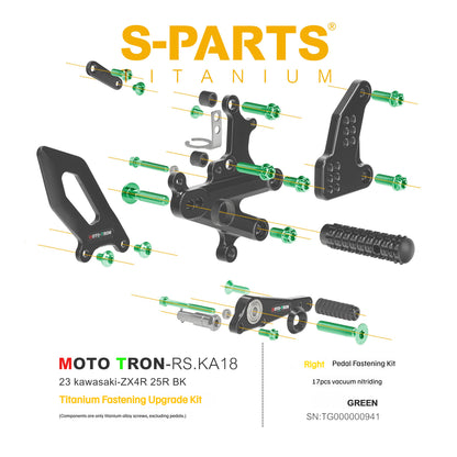 SPARTS Titanium Rearset Bolts for Kawasaki ZX-4R MOTO TRON